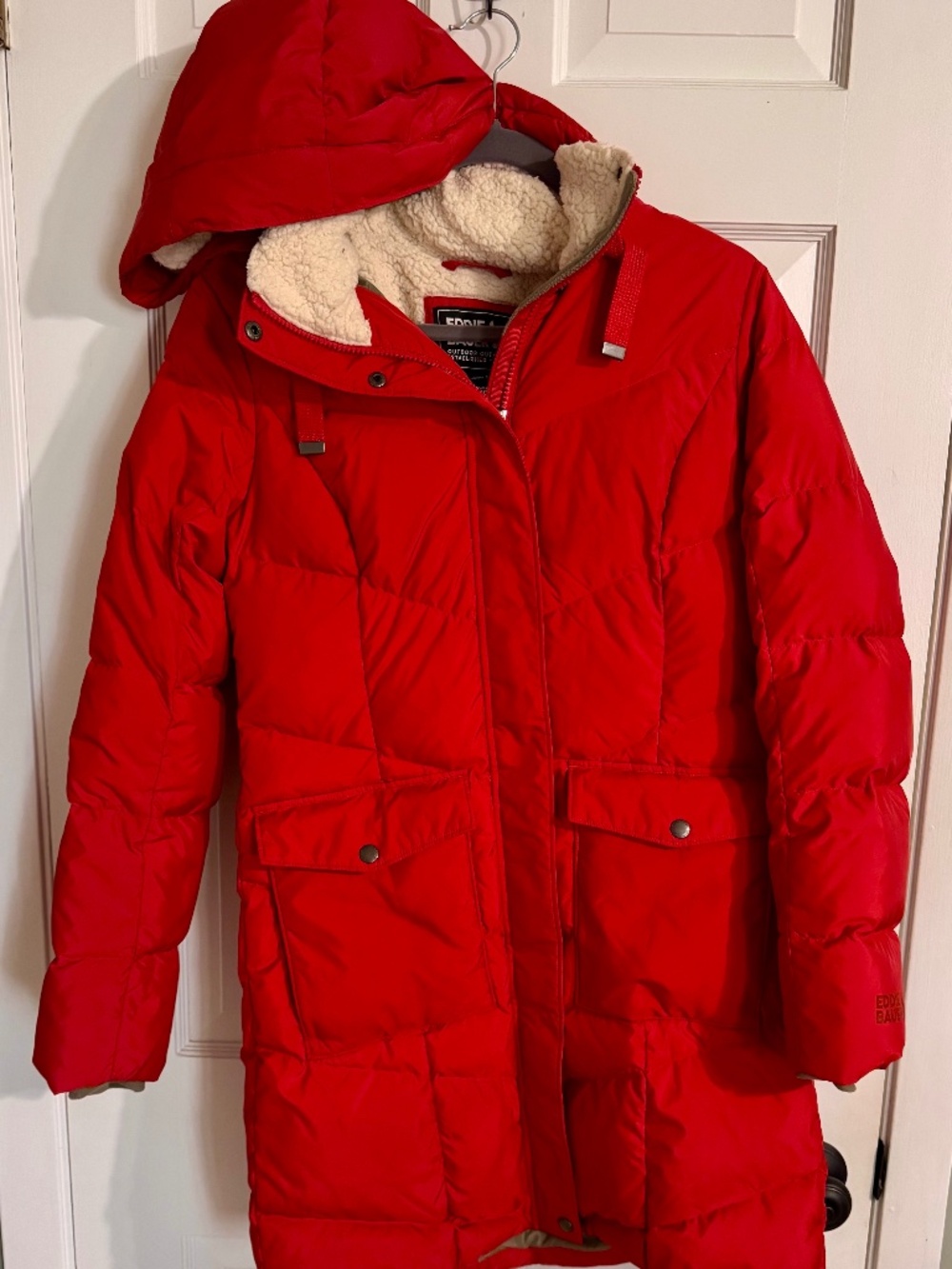 Eddie Bauer Women's Red 650 Down Winter Parka - Size small